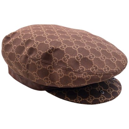 Vintage 2000s Gucci Monogram Flat Cap Size L | O/S, Brown