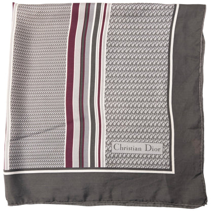 Vintage Dior Monogram Stripe Silk Scarf