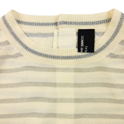 Vintage 2000s Comme Des Garçons Tricot Striped Jumper Womens Size S | Small, Cream