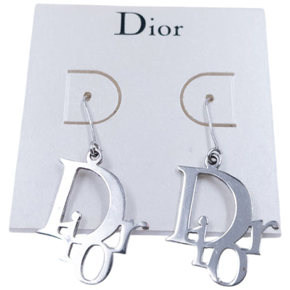 Vintage 2000s Dior By John Galliano Silver Logo Earrings | O/S, Grey