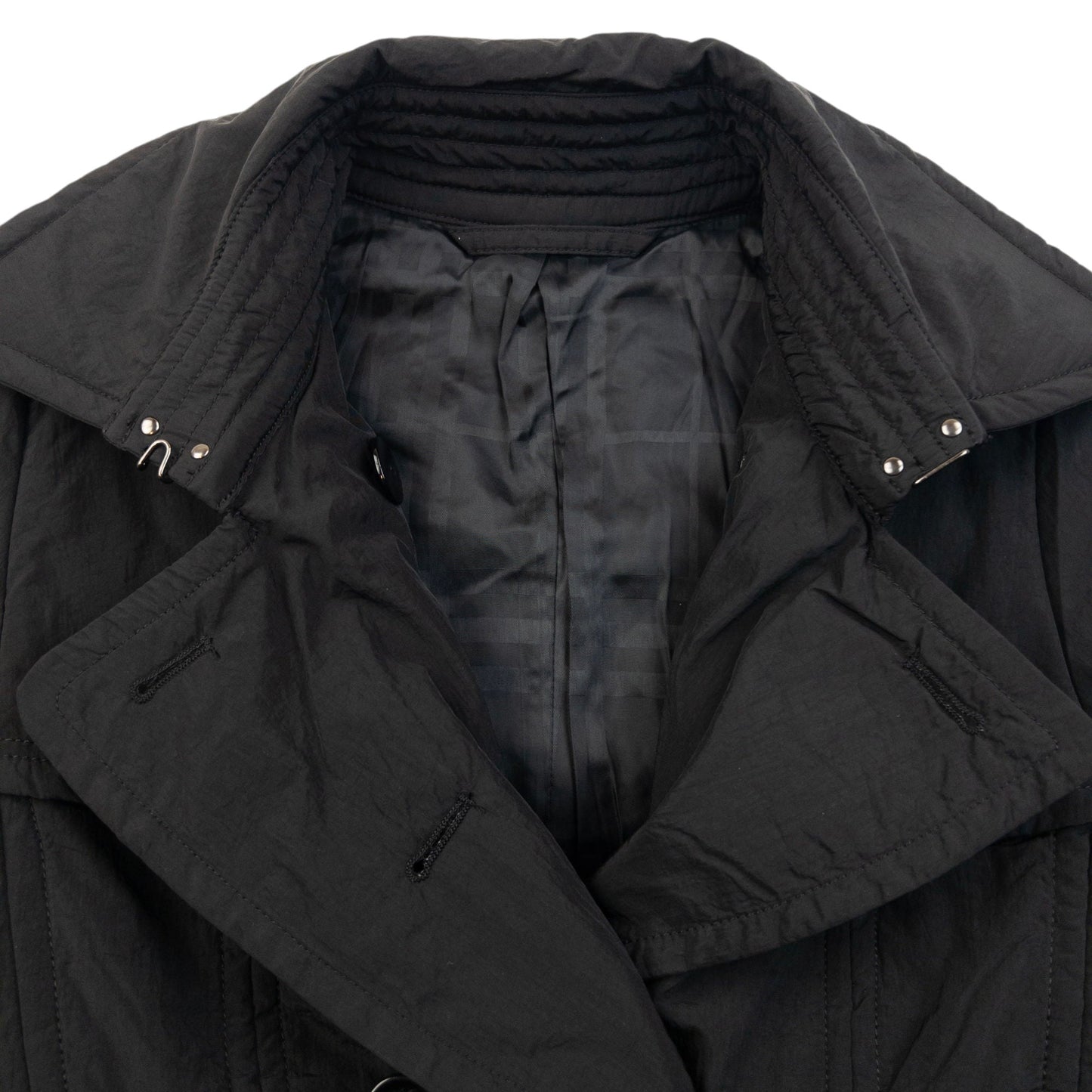 Vintage 2000s Burberry Black Label Belt Waist Trench Jacket Womens Size M | Medium, Black