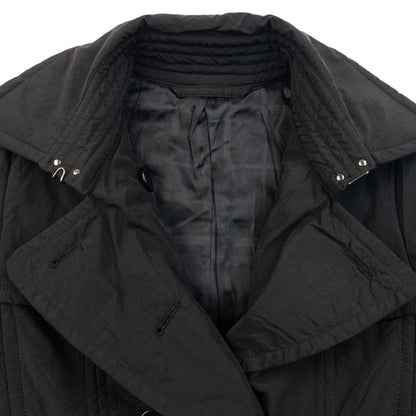 Vintage 2000s Burberry Black Label Belt Waist Trench Jacket Womens Size M | Medium, Black