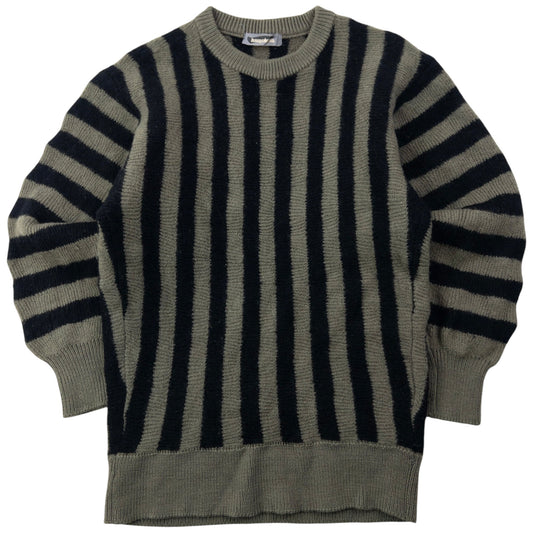 Vintage 80s Issey Miyake Striped Wool Jumper Womens Size S | Small, Black