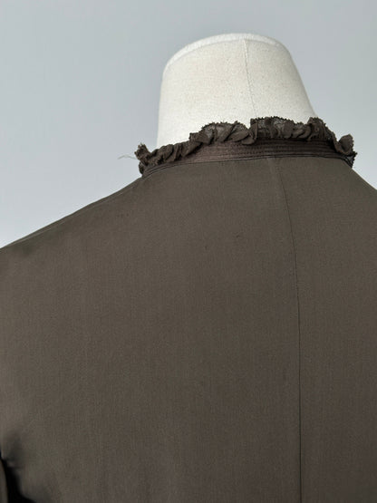 DKNY 1990s Pure Silk Ruffle Shirt - S