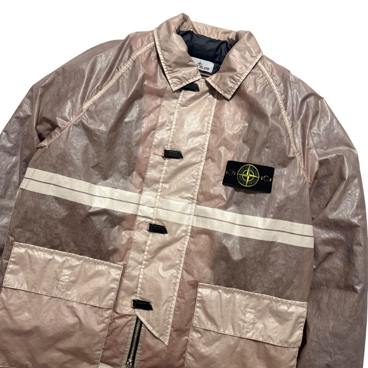 Stone Island 22/82 Microfelt Fireman Clasp Jacket | Medium, Metallic Pink