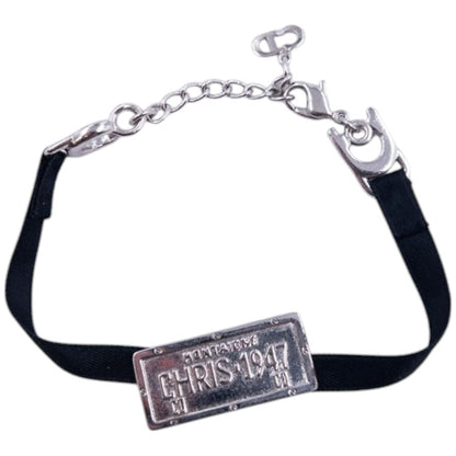 Vintage Dior Licence Plate Ribbon Bracelet