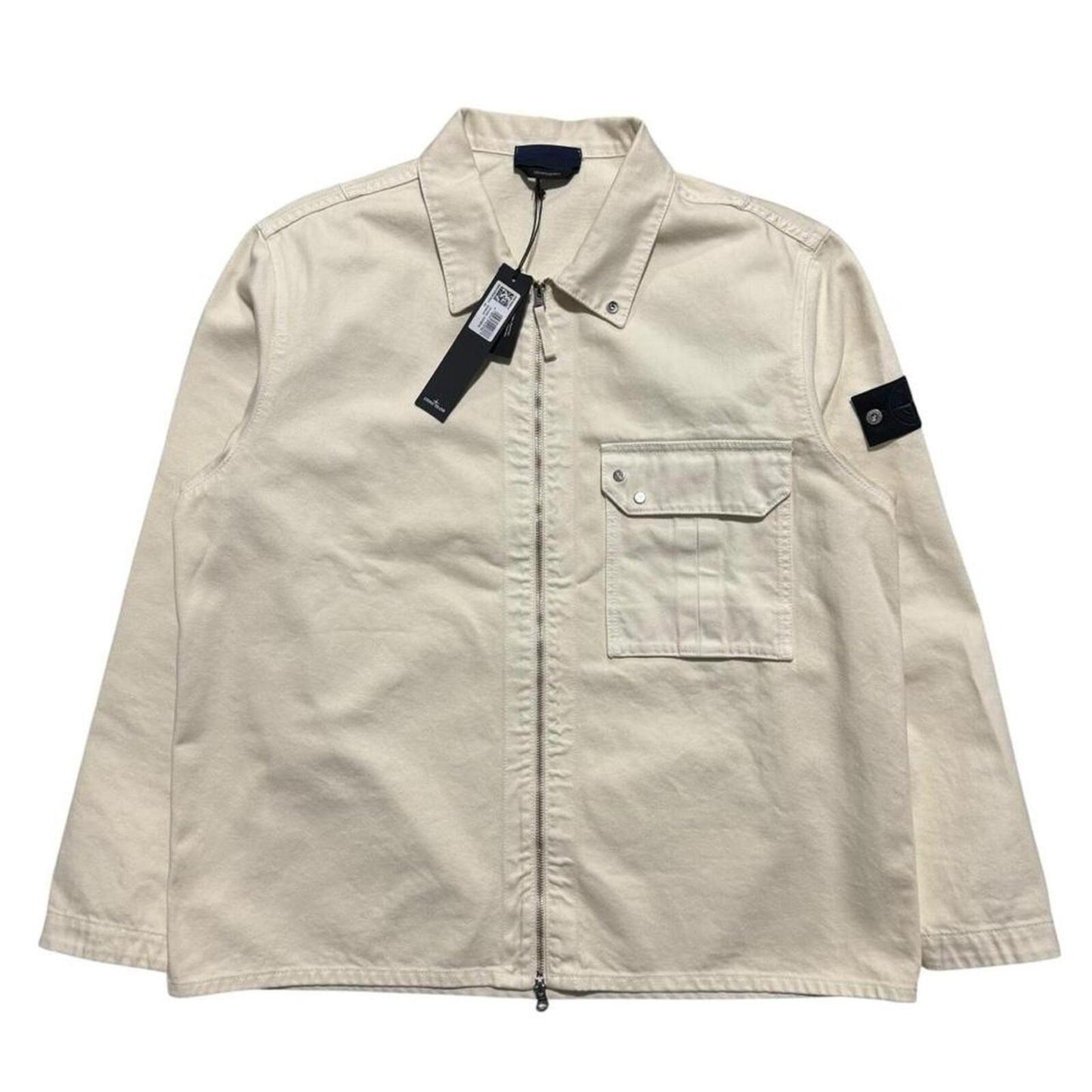 Stone Island Denim Research Overshirt | XXL, Off-white
