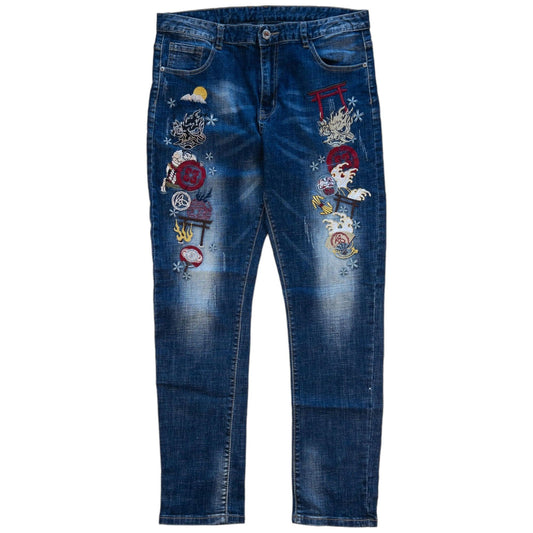 Vintage Japanese Denim Skinny Jeans Size W33 - Known Source