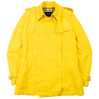 Vintage 2000s Burberry Button Up Trench Jacket Womens Size S | Small, Yellow