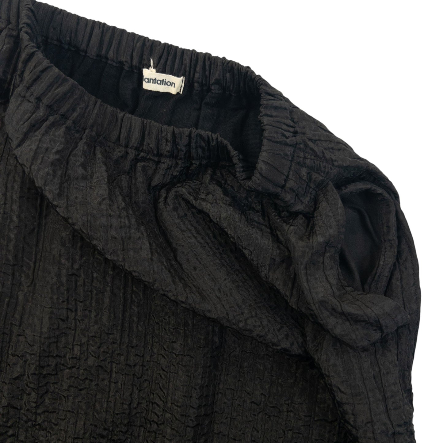 Vintage 90s Plantation By Issey Miyake Crinkle Skirt Womens One Size | O/S, Black