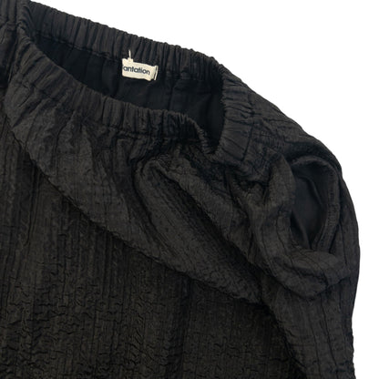 Vintage 90s Plantation By Issey Miyake Crinkle Skirt Womens One Size | O/S, Black
