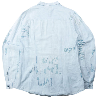 Vintage 2000s Armani Jeans Text Print Long Sleeve Button Up Shirt Size M | Medium, Blue