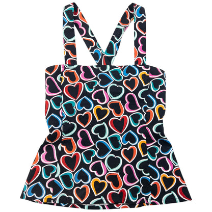 Vintage 80s YSL Yves Saint Laurent Heart Print Top & Trousers Set Womens Size XS | XS, Multicolour