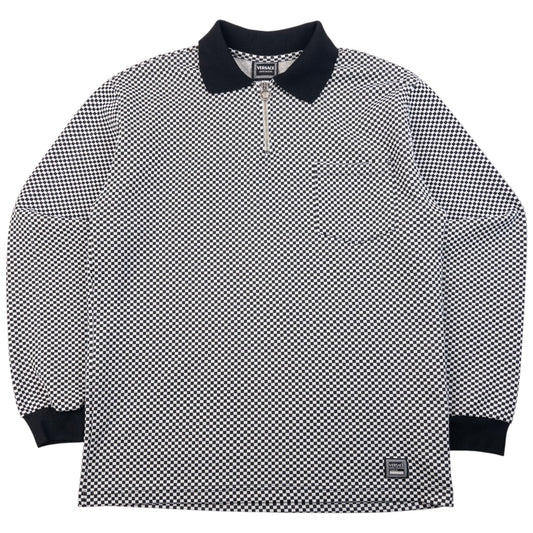 Vintage 90s Versace Jeans Couture Checkered Q Zip Polo Sweatshirt Size S | Small, Multicoloured