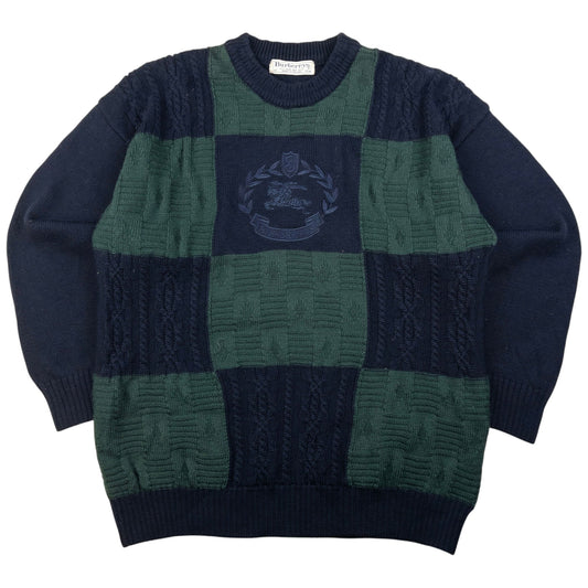 Vintage Burberry Embroidered Knit Jumper Size M