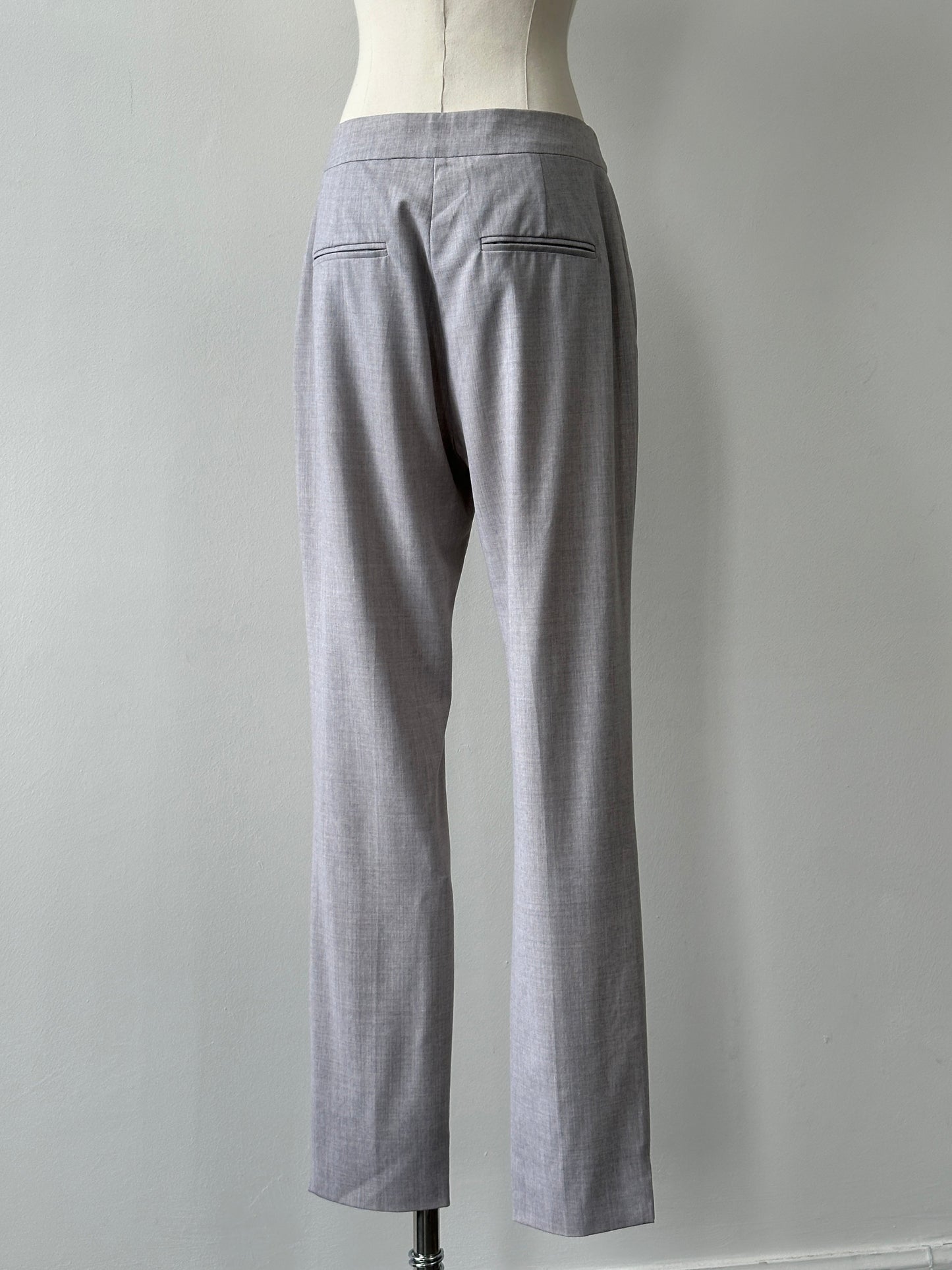 Max Mara 1990s Pure Wool Straight Leg Tailored Trousers - W28
