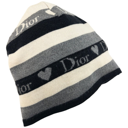 Vintage Dior Heart Striped Beanie Hat