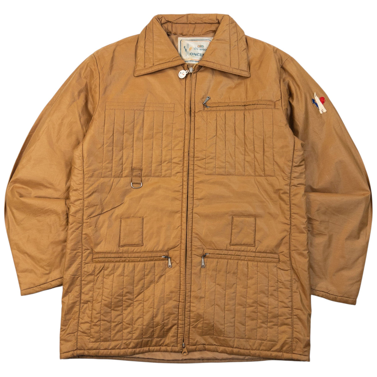 Vintage 90s Moncler Zip Up Padded Jacket Size S | Small, Brown