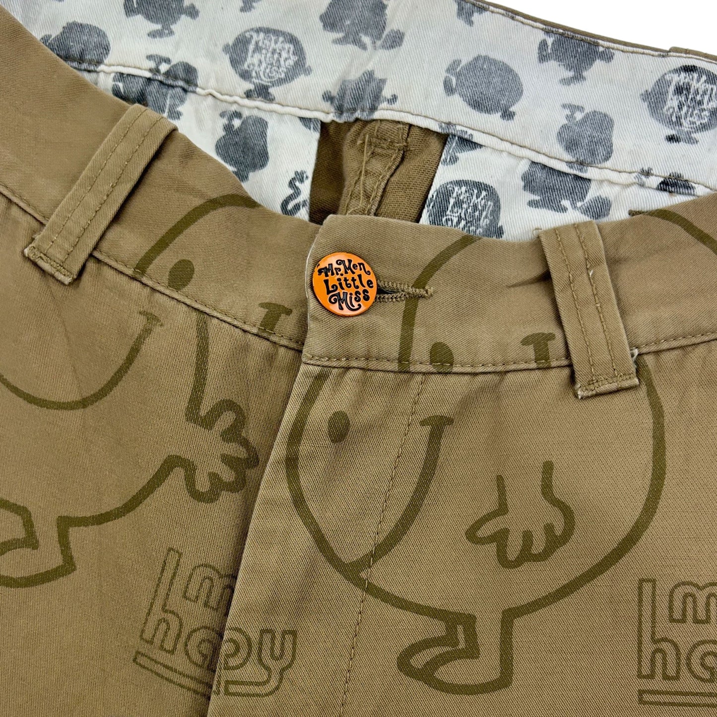 Vintage Mr. Men Print Trousers Size W29