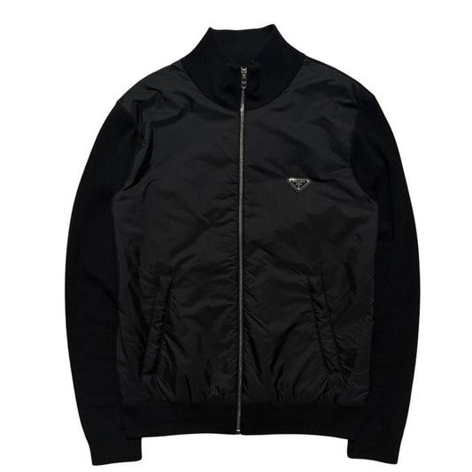 Prada Re-Nylon Wool Zip Up | Large, Black