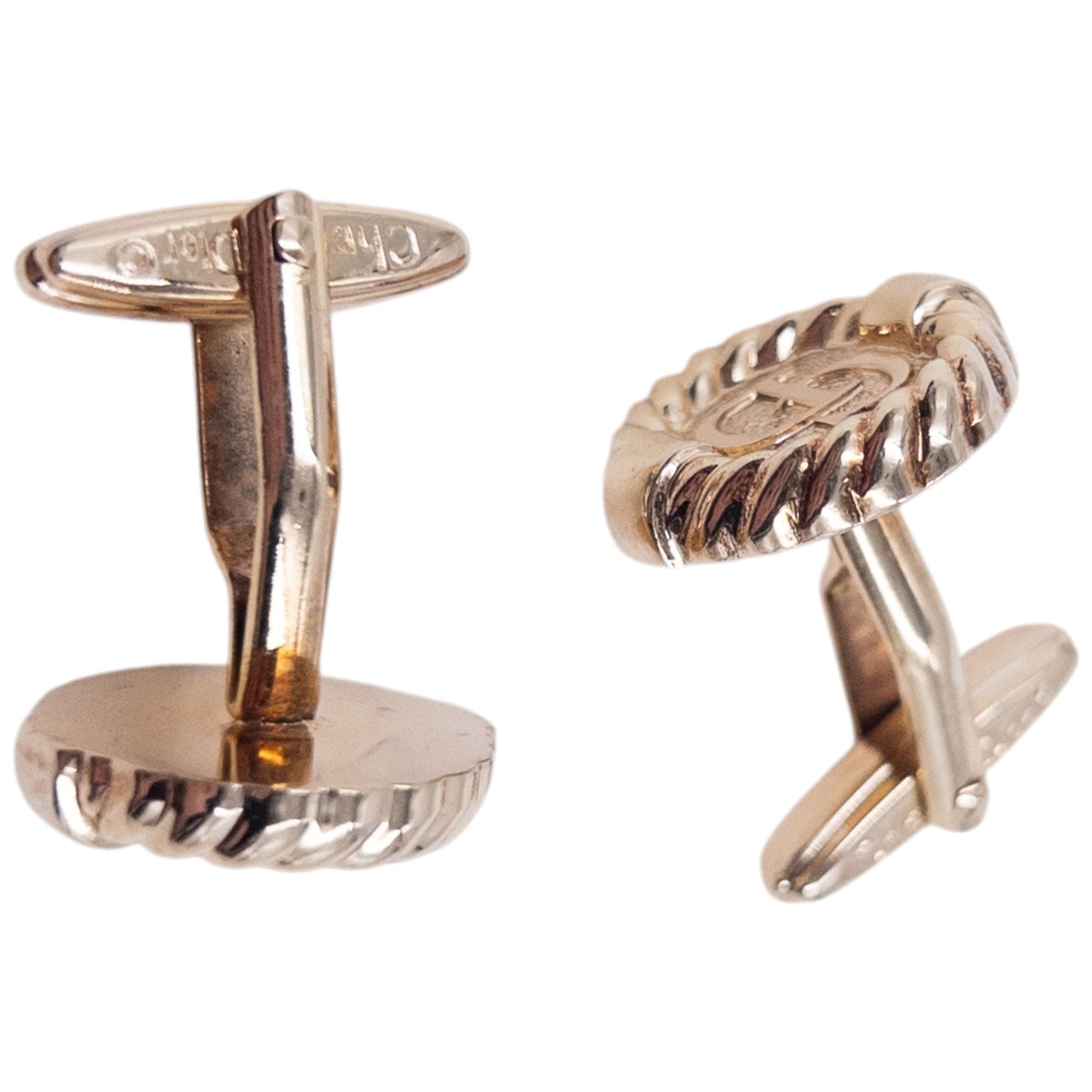 Vintage 90s Dior Embossed Cufflinks | O/S, Gold
