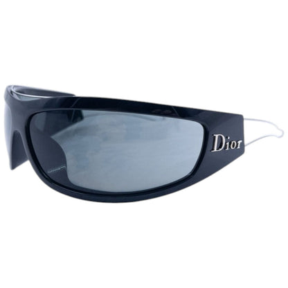 Vintage 2000s Dior Colourfull Wire Frame Shield Sunglasses | O/S, Black