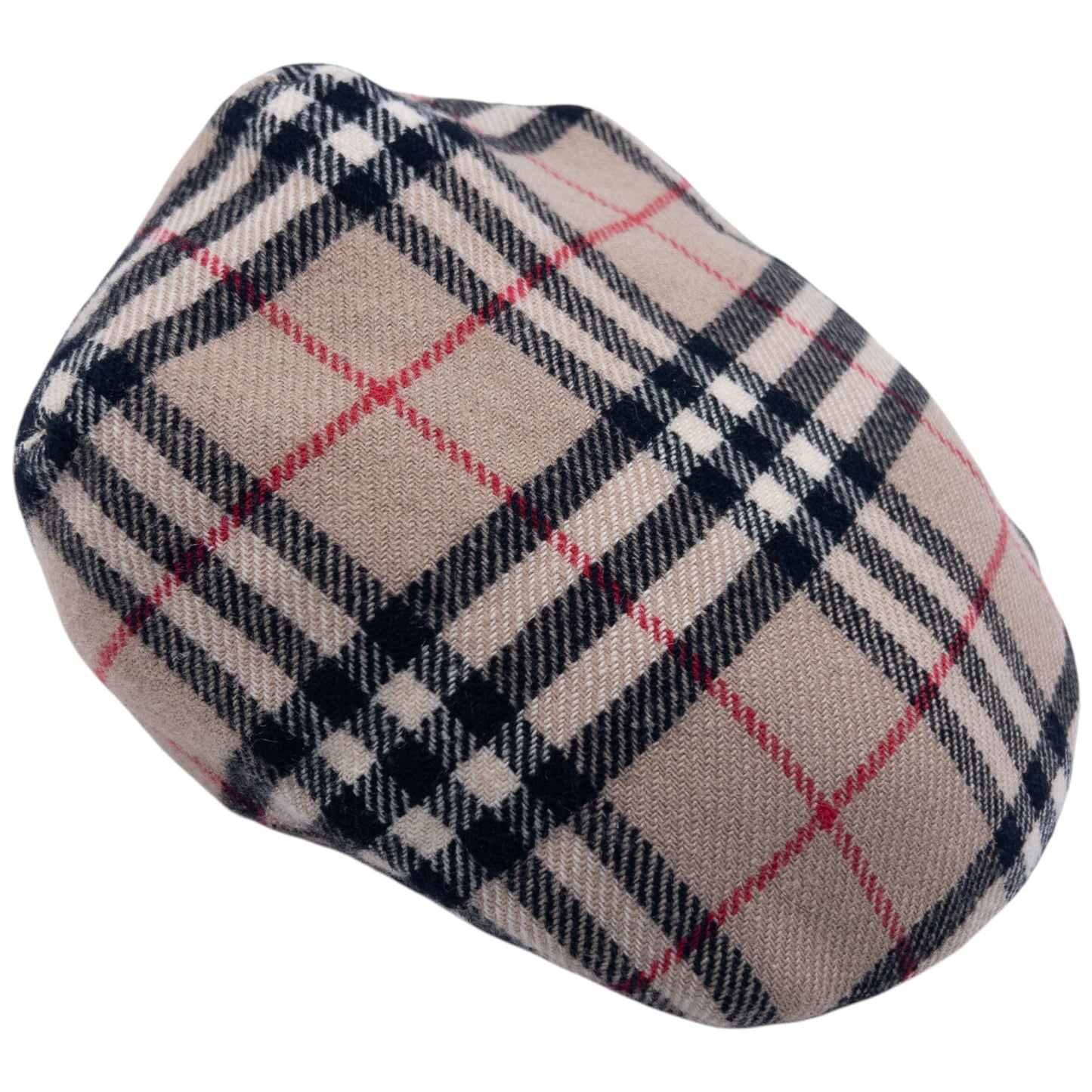 Vintage 80s Burberry Nova Check Wool Flat-Cap Hat Size M