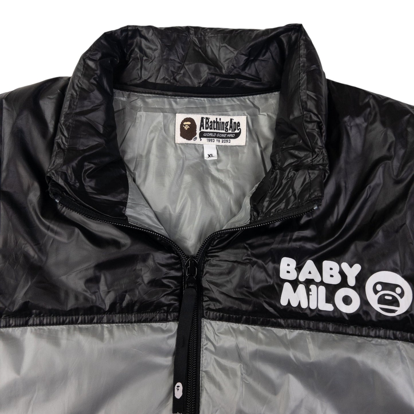 Vintage Bape Baby Milo Zip Up Puffer Jacket Size M