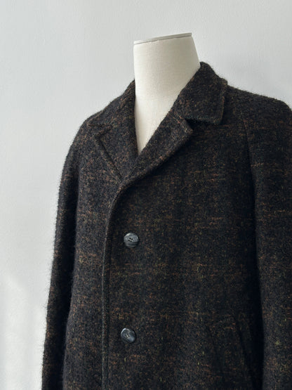 Vintage 1990s Wool Mohair Single Breasted Coat - L
