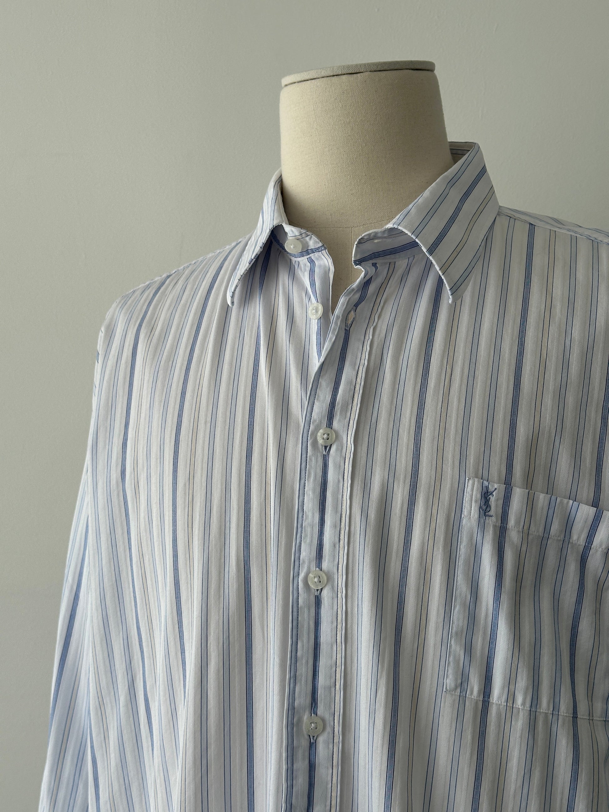 Yves Saint Laurent 2000s Pure Cotton Striped Shirt - XXL