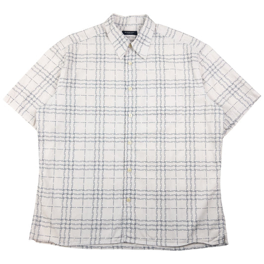 Vintage Burberry Nova Check Monogram Short Sleeve Button Up Shirt Size L
