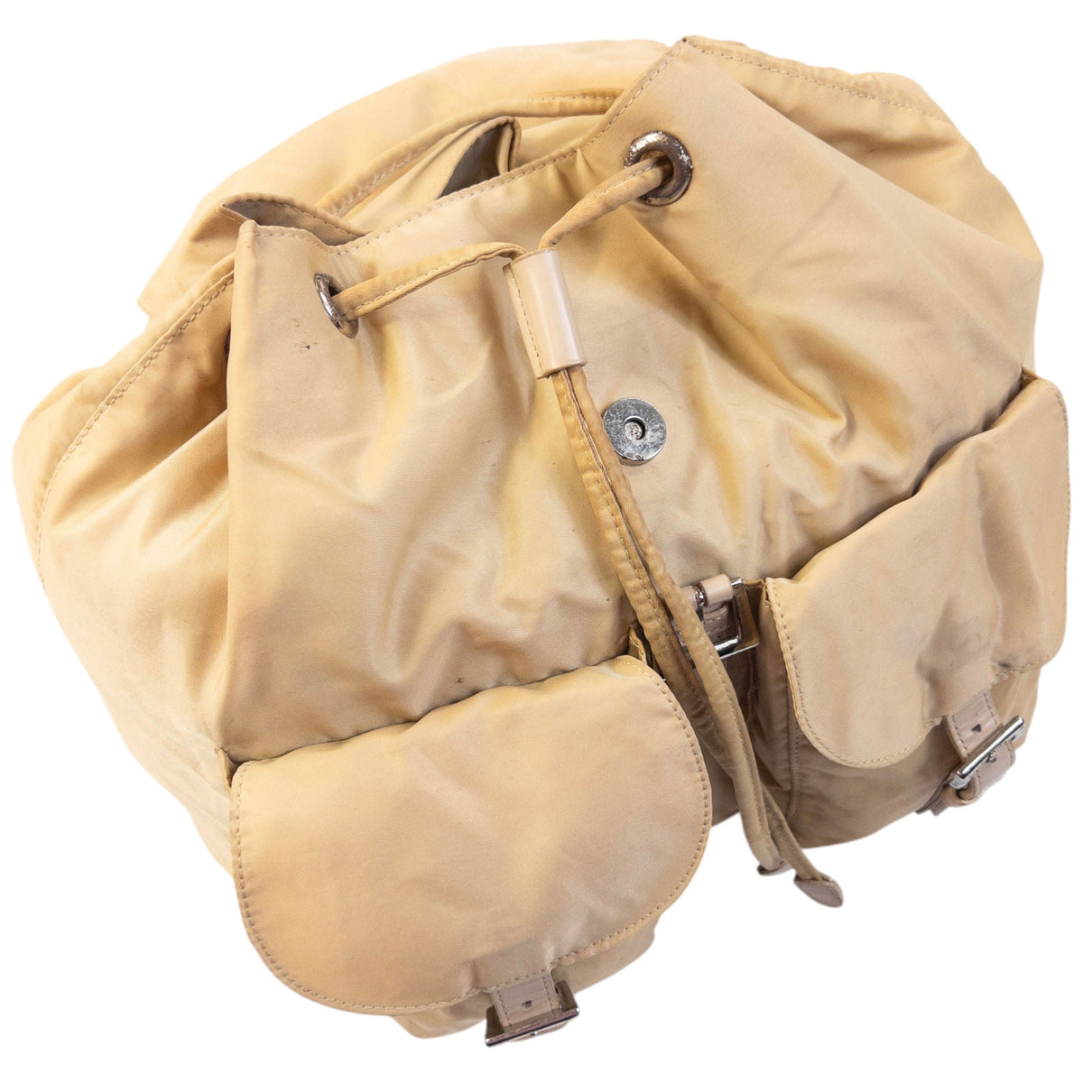 Vintage 2000s Prada Bucket Backpack | O/S, Beige