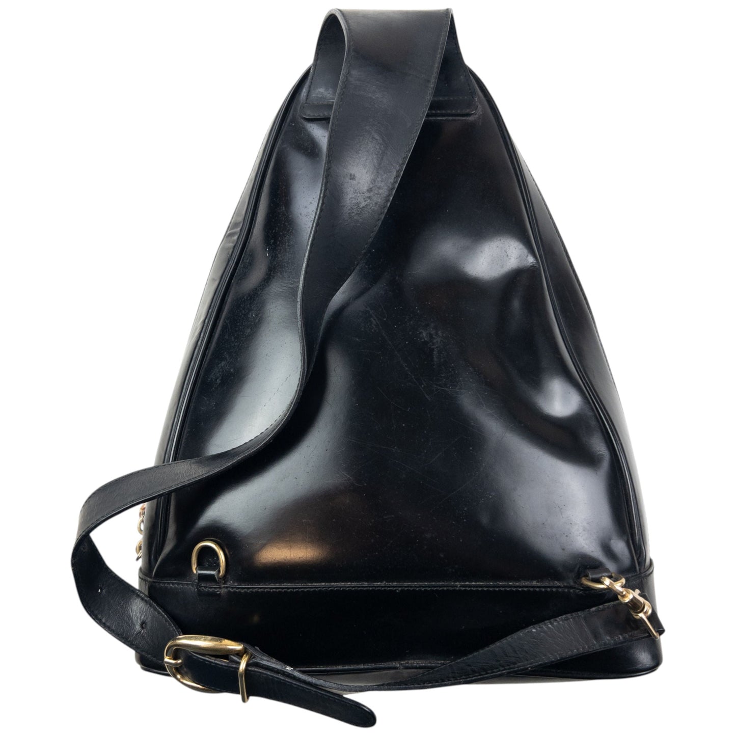 Vintage 80s Gucci Leather And Bamboo Sling Bag | O/S, Black