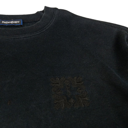 Vintage YSL Yves Saint Laurent Embroidered Sweatshirt Size S