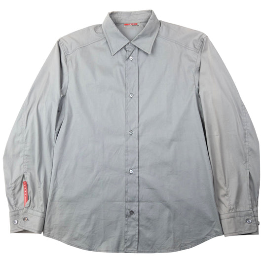 Vintage 2000s Prada Sport Long Sleeve Button Up Shirt Size M | Medium, Grey
