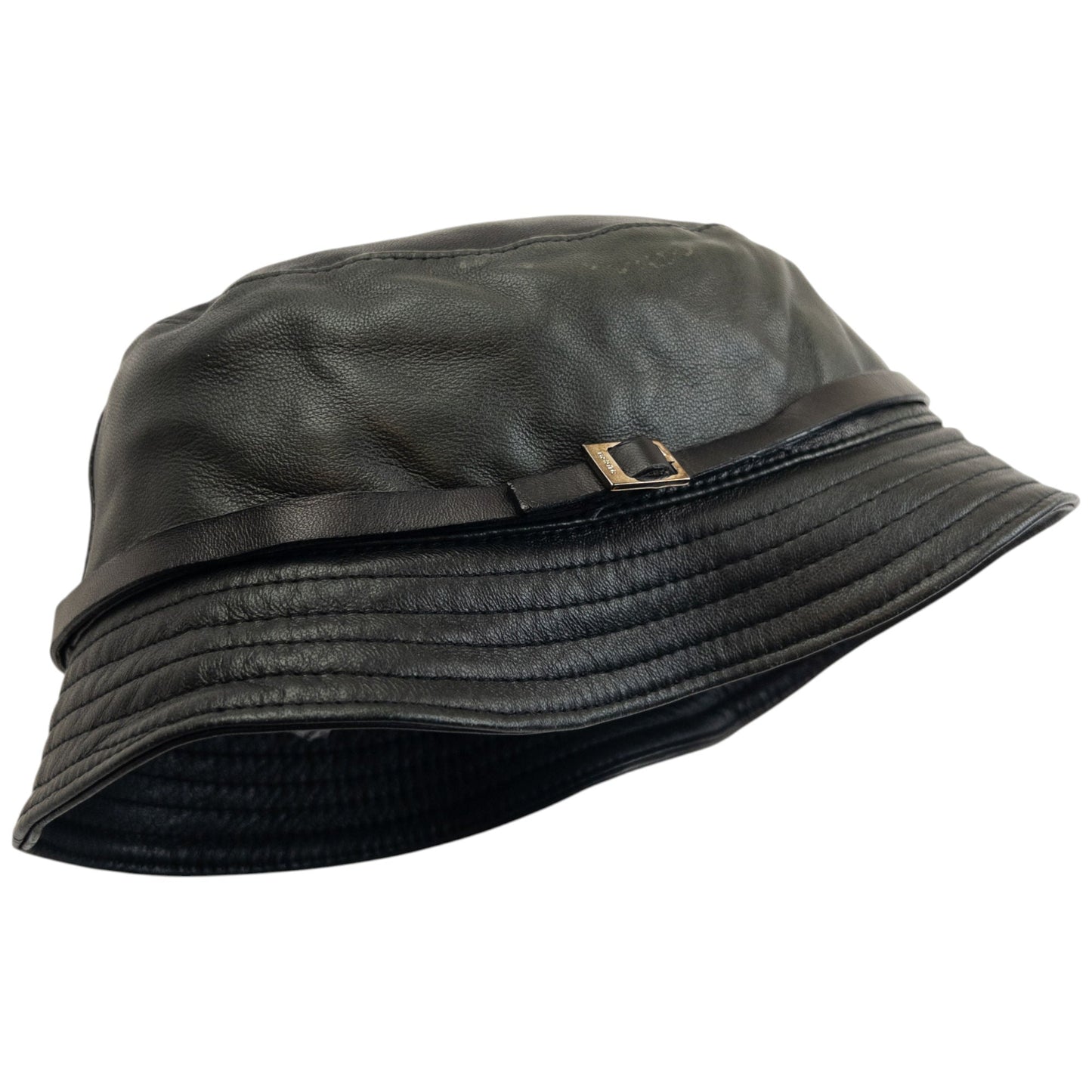 Vintage 2000s Gucci Leather Bucket Hat Size M | O/S, Black