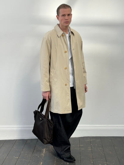 Hugo Boss 2000s Cotton Concealed Placket Trench - L