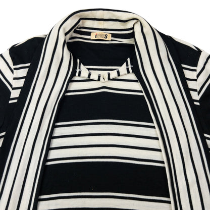 Vintage 80s Issey Miyake I.S. Striped Tie-Neck Sweater Dress Womens Size L | Large, Black