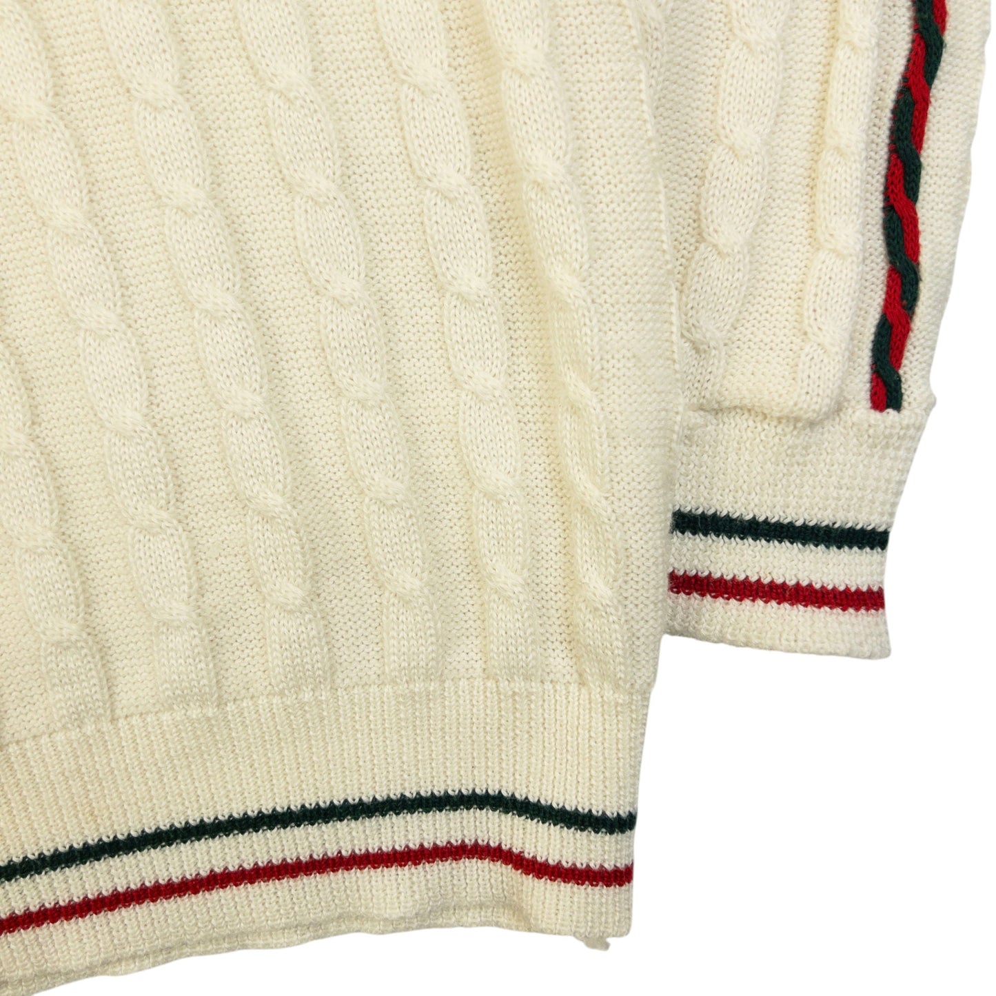 Vintage 80s Gucci Cable Knit Jumper Womens Size M | Medium, Multicoloured
