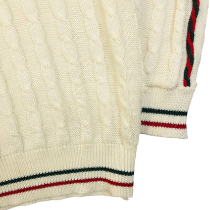Vintage 80s Gucci Cable Knit Jumper Womens Size M | Medium, Multicoloured