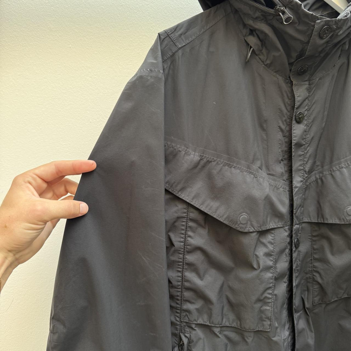 Stone Island Garment Dyed Performance Tela Hooded Jacket – Black (L) | Large, Multicoloured
