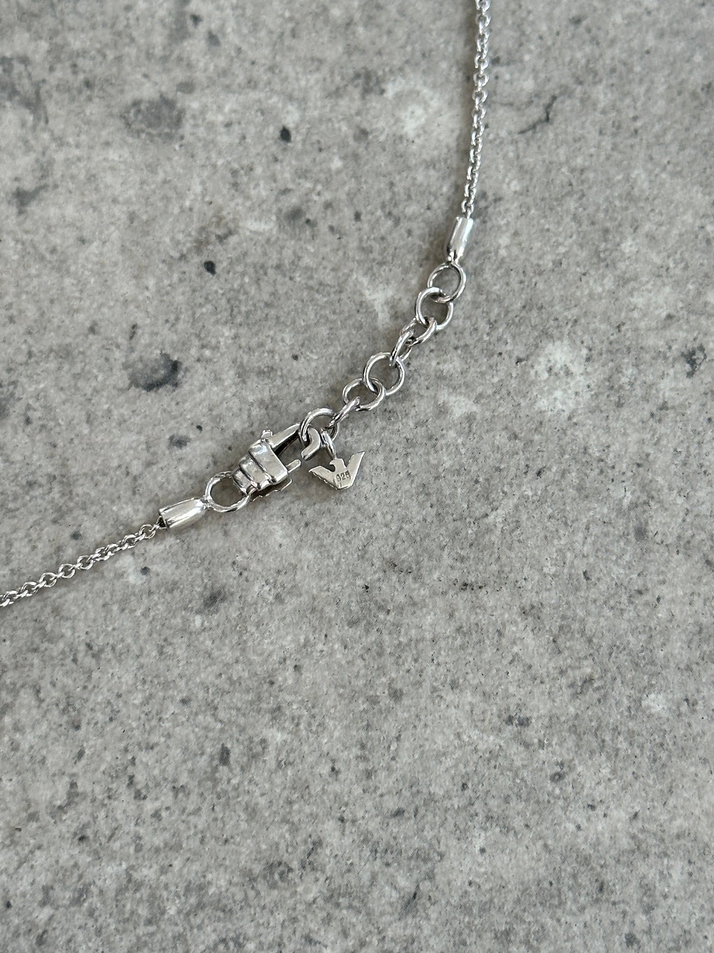Emporio Armani 2000s Sterling Silver Lariat Necklace
