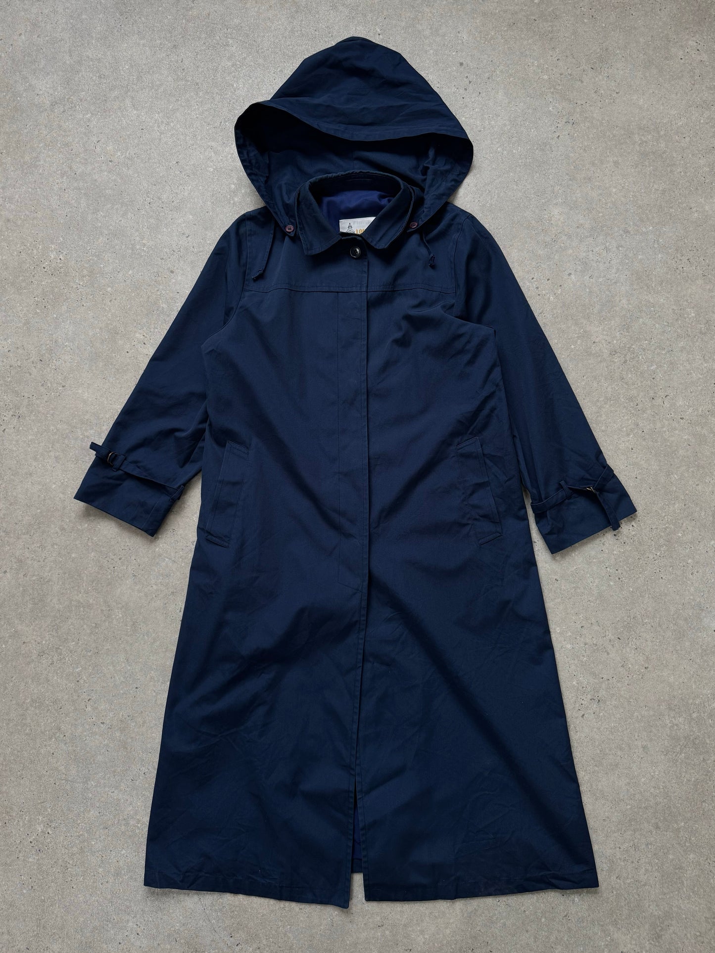 London Fog 1990s Concealed Placket Hooded Trench Trench - S