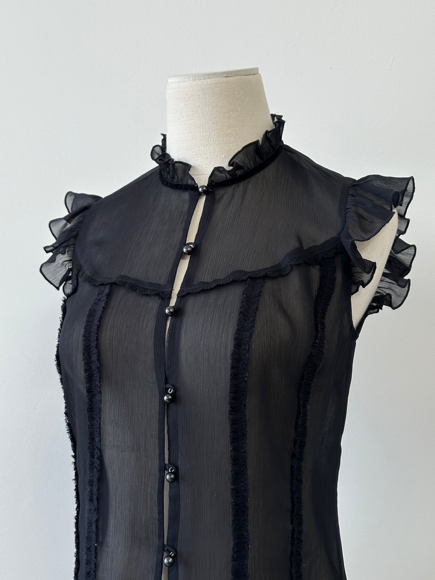 Vintage 2000s Sheer Sleeveless Top - S