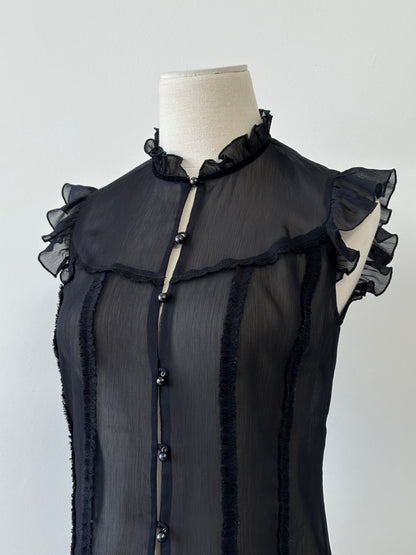 Vintage 2000s Sheer Sleeveless Top - S