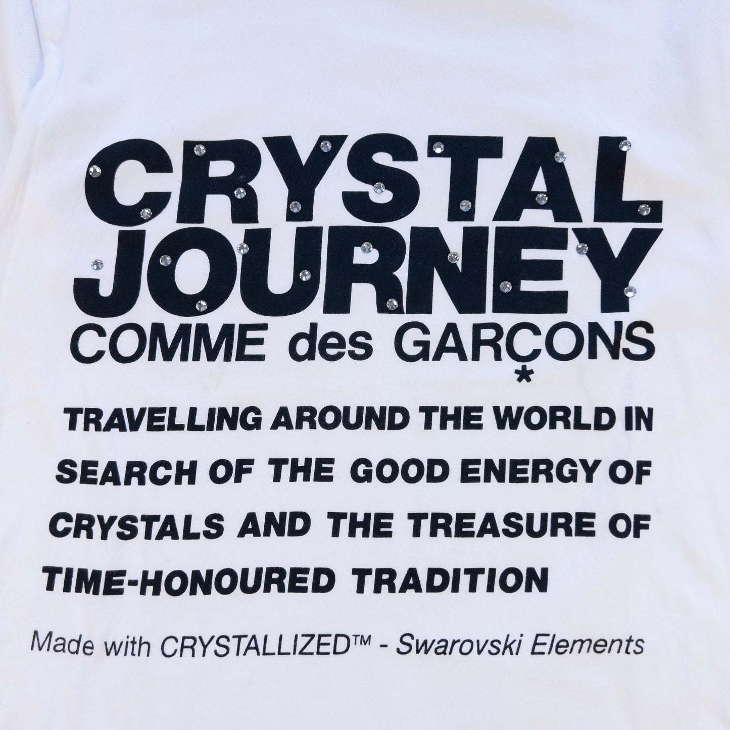 Vintage Comme Des Garcons X Swarovski Crystal Journey T Shirt Size S