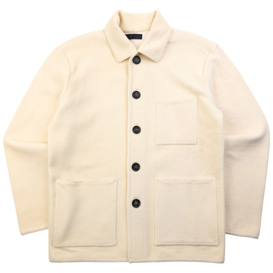 2014 Burberry Prorsum Button Up Wool And Silk Jacket Size S | Small, Cream