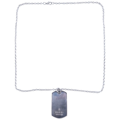 Vintage Gucci Embossed Dog Tag Necklace