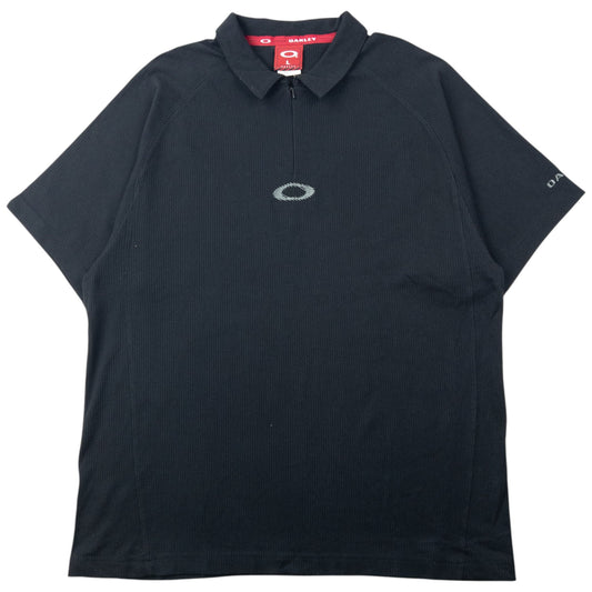 Vintage 90s Oakley Q Zip Polo Shirt Size L | Large, Black
