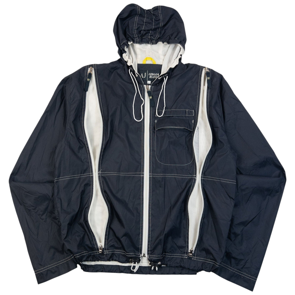 Vintage 2000s Armani Jeans Full Zip Ventilated Jacket | Small, Navy
